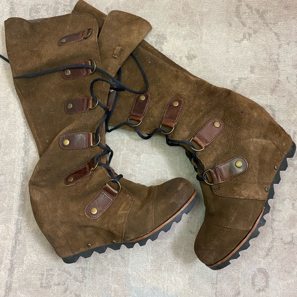 Sorel wedge knee high boots